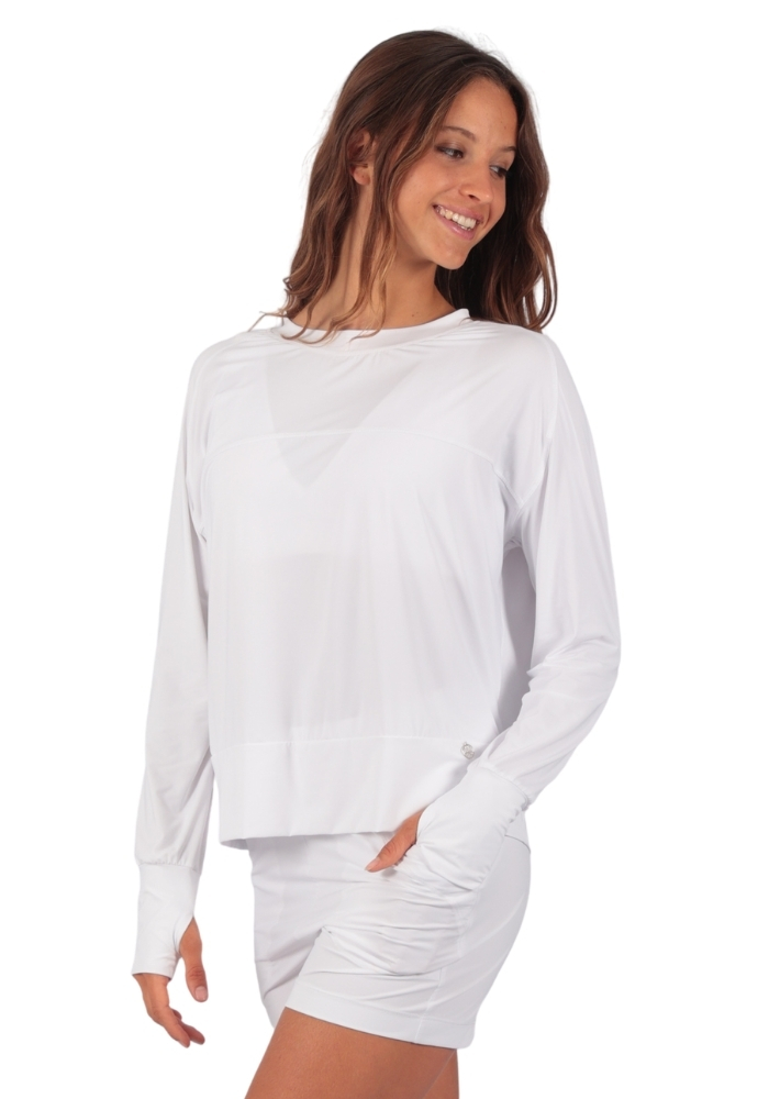 Shakti-Shanti-Barely-There-Track-Suit-Maya-Track-Top-and-Track-Shorts-TL626-PS685-White (2) Barely There Maya Track Top | Feminine Lounge - Near Perfect - Image 1