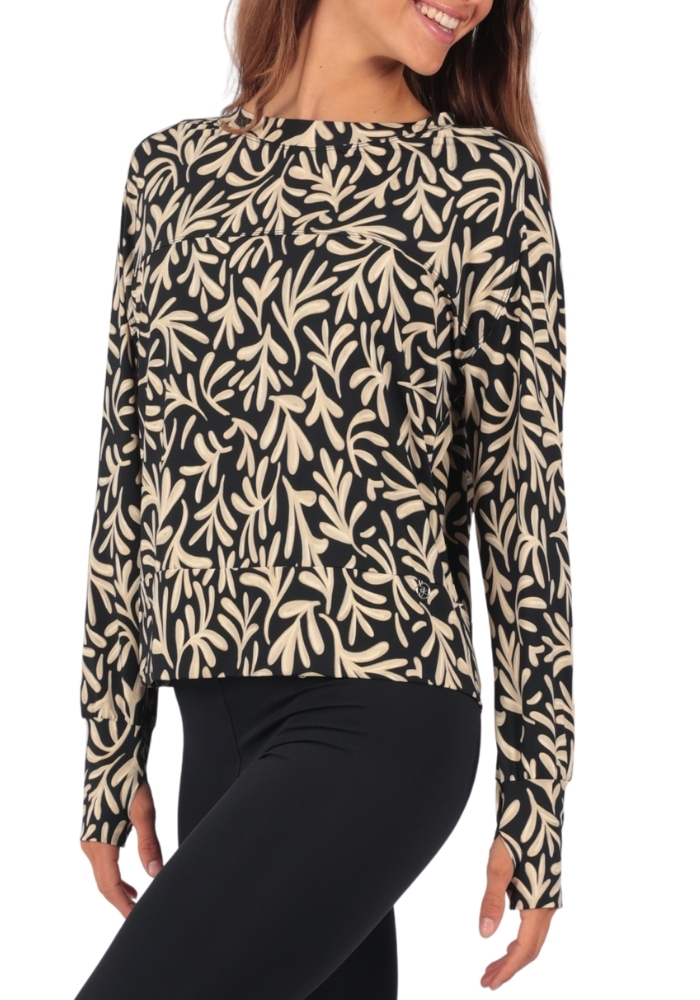 Shakti-Shanti-Barely-There-Track-Top-TL626-Ivory-Leaf (3) Barely There Maya Track Top in Prints | Easy Layer - Image 1
