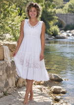 Sandra Fellini | V Neck Lace Panel Dress